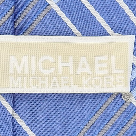 Michael Kors Han Blue Plaid Checkers Neck Tie - Picture 7 of 9